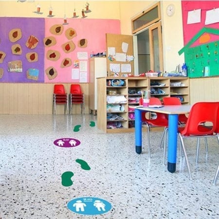 Social Distancing Floor Markers for Schools