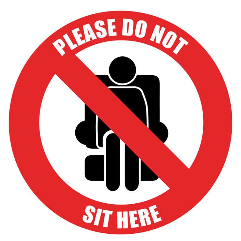 Social Distancing Seat Sticker Please do not sit here Storage