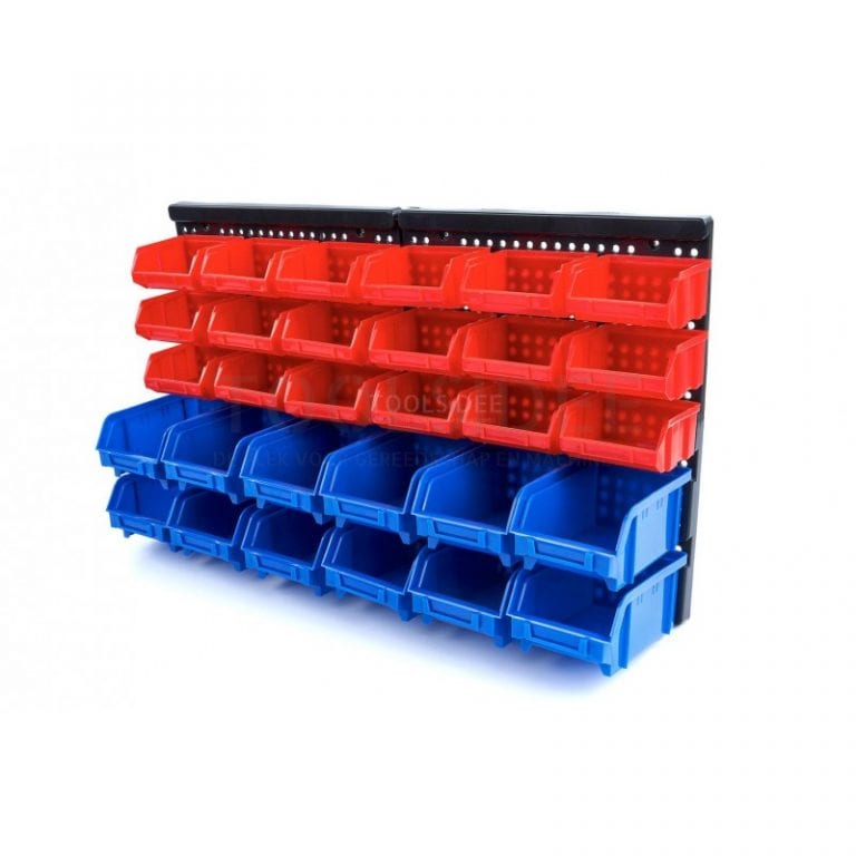 Wall Storage Rack with 30 Bins Storage Systems and Equipment